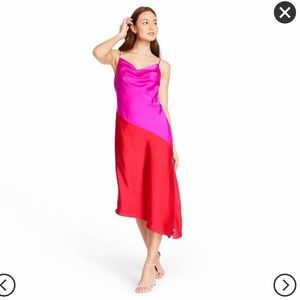 NWT Cushnie for Target pink & red slip dress